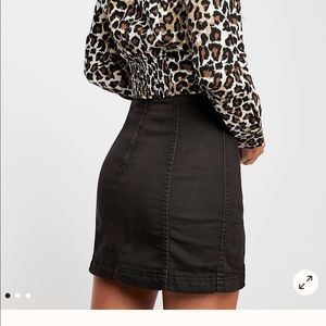 FREE PEOPLE black jean skirt